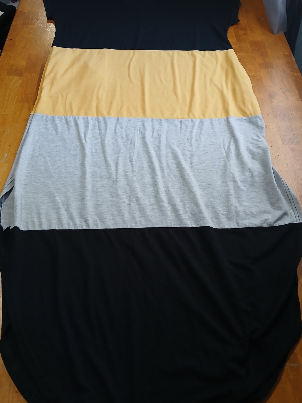 Simply Southern Colorblock Maxi Dress in Black, Mustard & Light Gray